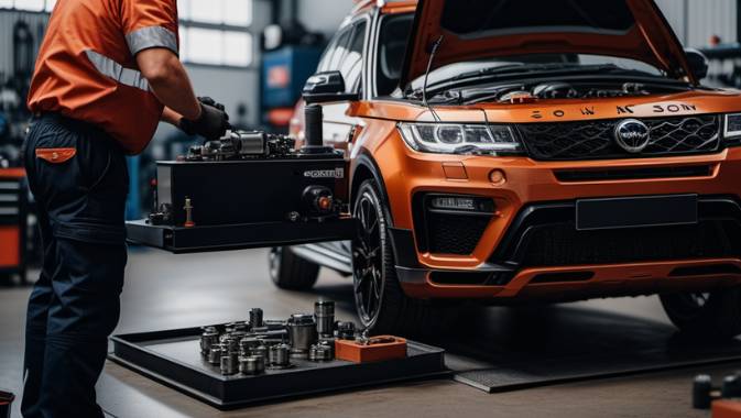 cuerpo de un mecánico cambio kit de distribución a un vehiculo